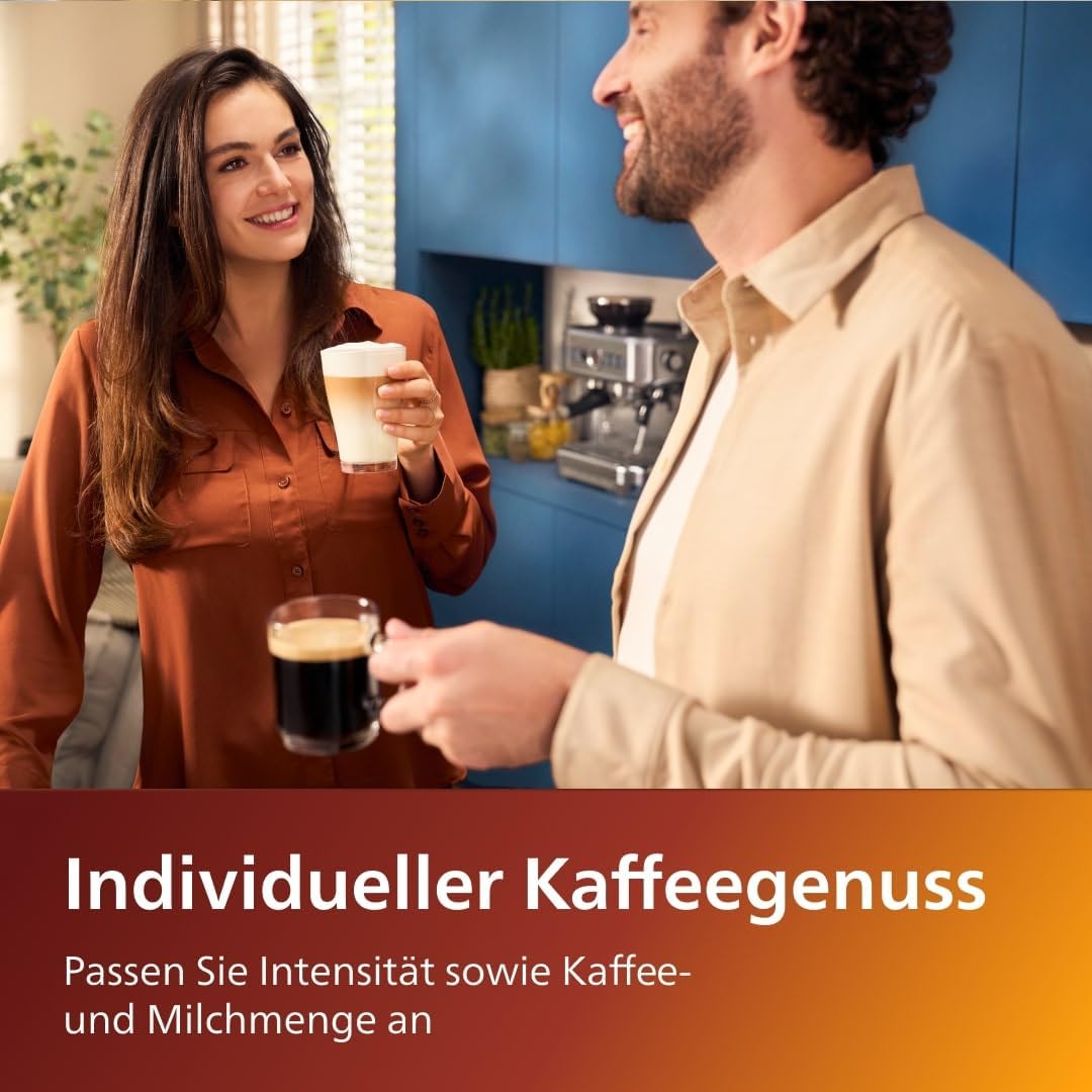 Serie 5400 Kaffeevollautomat – LatteGo Milchsystem, 12 Kaffeespezialitäten, Intuitives Display, 4 Benutzerprofile, Chrom (EP5447/90)